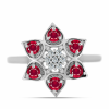  Ezüst Gyűrű Madagaszkári Rubinnal és Fehér Topázzal, Y62058/54