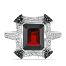  Ezüst Gyűrű Minas Moatize Rhodolit Gránáttal és Fehér Topázzal, Y50518/57 gyűrű