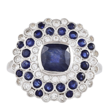  Ezüst Gyűrű Thai Zafírral és Fehér Topázzal, PCY11587/57 gyűrű