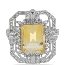  Ezüst Gyűrű Ural Citrinnel és Fehér Topázzal, Y49260/59 gyűrű