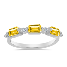  Ezüst Gyűrű Ural Citrinnel és Fehér Topázzal, Y59917/54 gyűrű