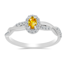  Ezüst Gyűrű Ural Citrinnel és Fehér Topázzal, Y60649/57 gyűrű