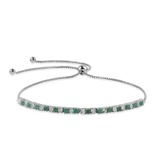 Ezüst Karkötő Brazil Smaragddal és Fehér Topázzal, ROS1058 karkötő