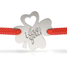  Ezüst karkötő lóhere minta Szeretlek karkötő