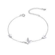  Ezüst karkötő pillangókkal karkötő