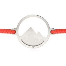 Ezüst karkötő piros zsinórral Mountains modell karkötő