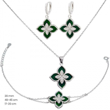  Ezüst nyakék+karkötő+fülbevaló - 40150602 fekete fülbevaló