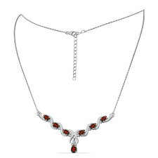  Ezüst Nyaklánc Barton Gránáttal és Fehér Topázzal, Y59624 nyaklánc