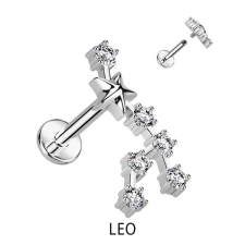  Ezüst Színű 316L Orvosi Acél Labret Piercing Oroszlán Csillagjegy egyéb ékszer