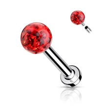  Ezüst Színű 316L Orvosi Acél Labret Piercing Piros Cirkónia Kővel egyéb ékszer