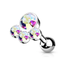  Ezüst Színű 316L Orvosi Acél Színesen Csillogó Kövekkel Díszített Egyenesszárú Barbell Piercing