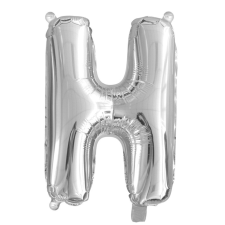  Ezüst színű, betű alakú fólia lufi, léggömb – H party kellék
