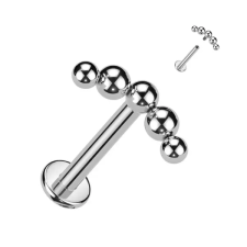  Ezüst Színű Egyenesszárú Titánium Labret Piercing egyéb ékszer