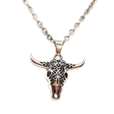  Ezüst színű punk Állatkoponya medál nyaklánccal nyaklánc