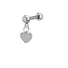  Ezüst Színű Rozsdamentes Acél Barbell Piercing - Szív egyéb ékszer