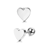  Ezüst Színű, Rozsdamentes Acél Szív Alakú Fül Piercing, 6,5 mm