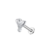  Ezüst Színű Rozsdamentes Acélból Készült Szív Alakú Strasszköves Labret Piercing