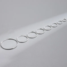  Ezüst Színű S925 Ezüst Karika Fülbevaló - 14 mm fülbevaló