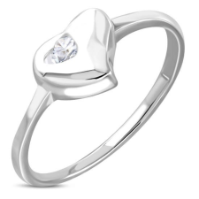  Ezüst színű, szív alakú gyűrű, cirkónia kristállyal-9 gyűrű