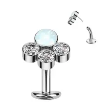  Ezüst Színű Titánium Köldök Piercing Fehér Cirkónia Kövekkel egyéb ékszer