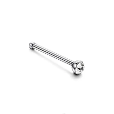  Ezüst Színű Titánium Piercing, Fehér Kristály Kővel, 8,6 mm egyéb ékszer