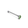  Ezüst Színű Titánium Piercing, Zöld Kristály Kővel, 8,6 mm