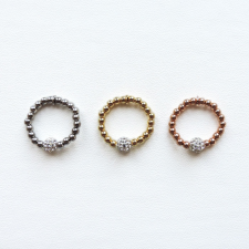  Ezüstgyöngyös Gumis Gyűrű gyűrű