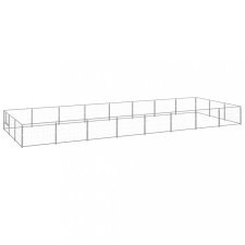 Ezüstszínű acél kutyakennel 24 m² szállítóbox, fekhely kutyáknak