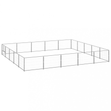  Ezüstszínű acél kutyakennel 25 m² szállítóbox, fekhely kutyáknak