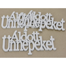  Fa - Áldott Ünnepeket felirat koszorúra fehér 21cm 3db/csomag dekorációs kellék