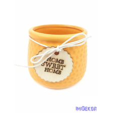  Fa címkés Home Sweet Home kaspó - Napsárga dekorációs kellék