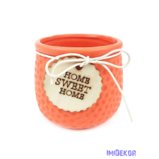  Fa címkés Home Sweet Home kaspó - Narancs dekorációs kellék