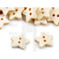  Fa dekor gomb  csillag - 10 db/csomag dekorációs kellék