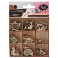  Fa dekorációs figurák 45 db-os - Tengeri állatok fajáték
