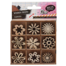  Fa dekorációs figurák 45 db-os - Virágok fajáték