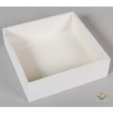  Fa doboz négyzetes fehér M6x20x20cm dekorációs kellék