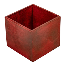 Fa doboz szögletes bordó M12x13x13cm dekorációs kellék