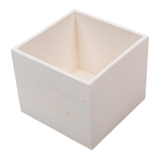  Fa doboz szögletes fehér M11x13x13cm dekorációs kellék