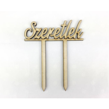 Fa felirat beszúrós "Szeretlek" dekorációs kellék