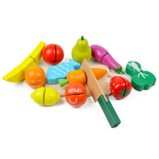 Fa gyümölcs- és zöldségkészlet vágáshoz 13 db - ECOTOYS konyhakészlet