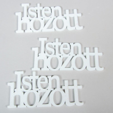  Fa Isten hozott felirat fehér 14cm 3db-os dekorációs kellék