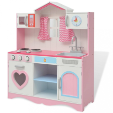  Fa játékkonyha 82 x 30 x 100 cm rózsaszín és fehér konyhakészlet
