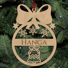  Fa karácsonyfadísz - Egyedi neves - Harang karácsonyfadísz