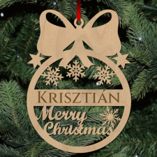  Fa karácsonyfadísz - Egyedi neves - Merry Christmas karácsonyfadísz