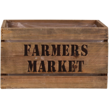  Fa láda "Farmers Market" 27 cm x 20 cm x 16 cm barna kerti dekoráció