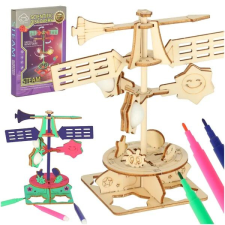 Fa puzzle 3d tudományos modell szélkakas kreatív és készségfejlesztő