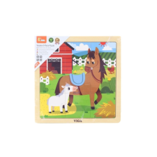 Fa puzzle lovacskás mintával puzzle, kirakós