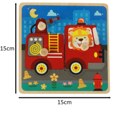 Fa puzzle tűzoltóság fajáték