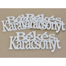 Fa - "Békés Karácsonyt" felirat koszorúra fehér 14cm 3db/csomag dekorációs kellék