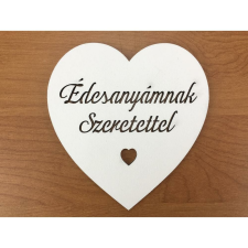 Fa - "Édesanyámnak Szeretettel" szív fehér 10cm dekorációs kellék